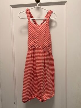 Tea Collection Coral and Cream Striped Sun Dress
